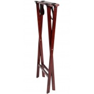 Red Brown Folding Wood Tray Stand | Elara Trading