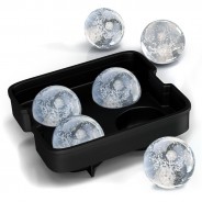 2-Sphere Silicone Ice Ball Mould – Black | Elara Trading