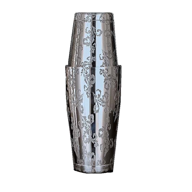 Etched Leaf Boston Shaker Set 540ml/750ml – Elara Trading UAE