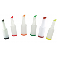 Set of 6 Assorted Store 'N Pour White Container with Spout and Cap, (1Qt./1.1l)