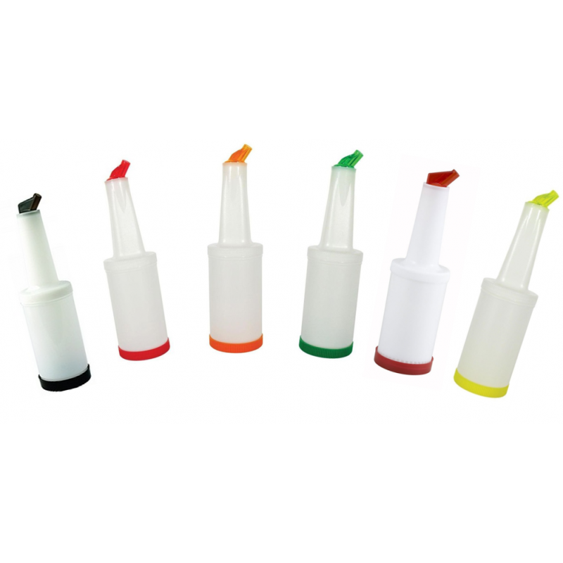 Set of 6 Assorted Store 'N Pour White Container with Spout and Cap, (1Qt./1.1l)