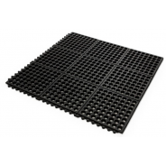 Black Interlocking Anti-Fatigue Rubber Mat 90x90cm