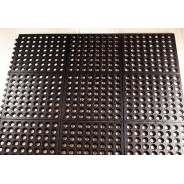 Black Interlocking Anti-Fatigue Rubber Mat 90x90cm