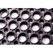 Black Interlocking Anti-Fatigue Rubber Mat 90x90cm