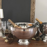 Hammered Champagne/Punch Bowl with Base 40 cm – Bar Equipment Dubai | Elara Trading