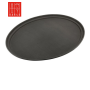 Black Oval Non-Slip Tray 67x55cm | Elara Trading