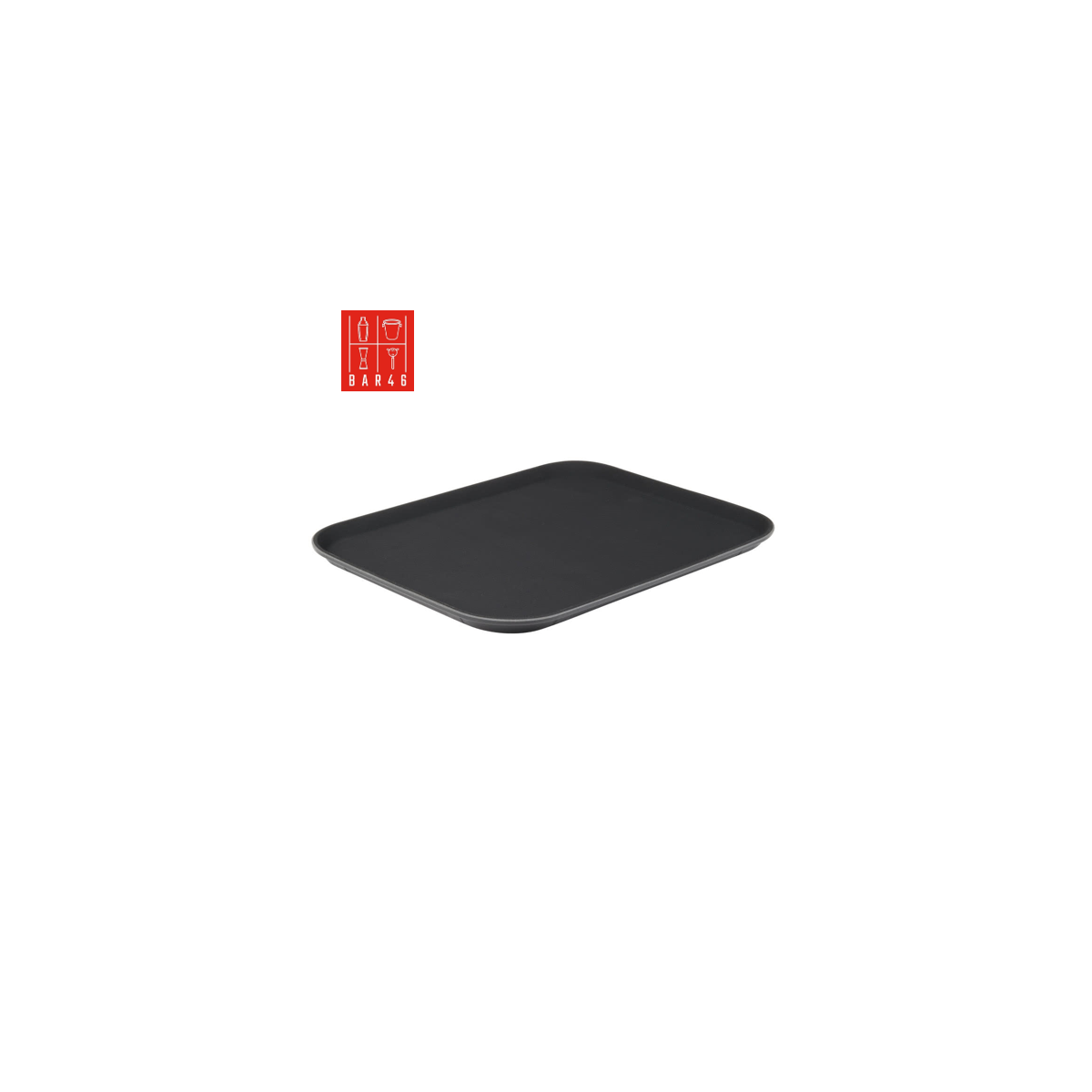 Black Rectangular Non-Slip Tray 35x45cm | Elara Trading Dubai