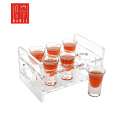 Acrylic 6 Shot Glass Tray – Party Shot Holder | Elara Trading