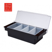 Black 4-Section Bar Condiment & Garnish Dispenser | Elara Trading UAE