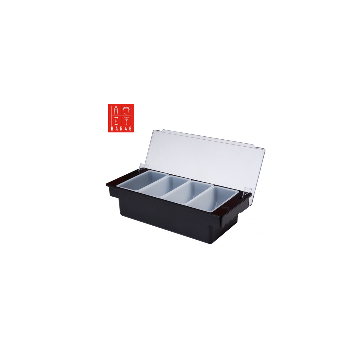 Black 4-Section Bar Condiment & Garnish Dispenser | Elara Trading UAE