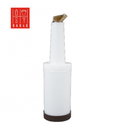 Store 'N Pour White Container with Brown Spout and Cap, (1Qt./1.1l)