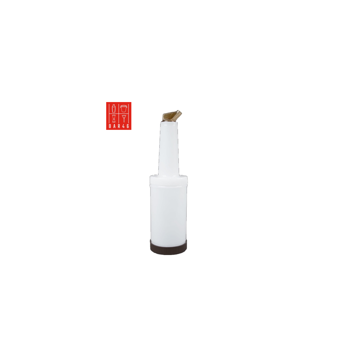 Store 'N Pour White Container with Brown Spout and Cap, (1Qt./1.1l)