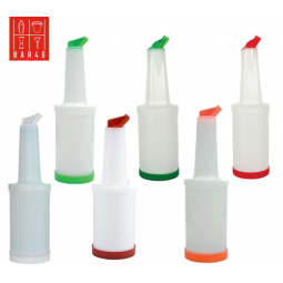 Set of 6 Assorted Store 'N Pour White Container with Spout and Cap, (1Qt./1.1l)