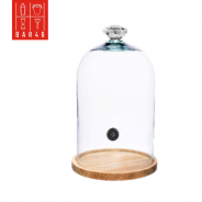 Smoke Infuser Cloche – Acrylic Dome with Port and wood base