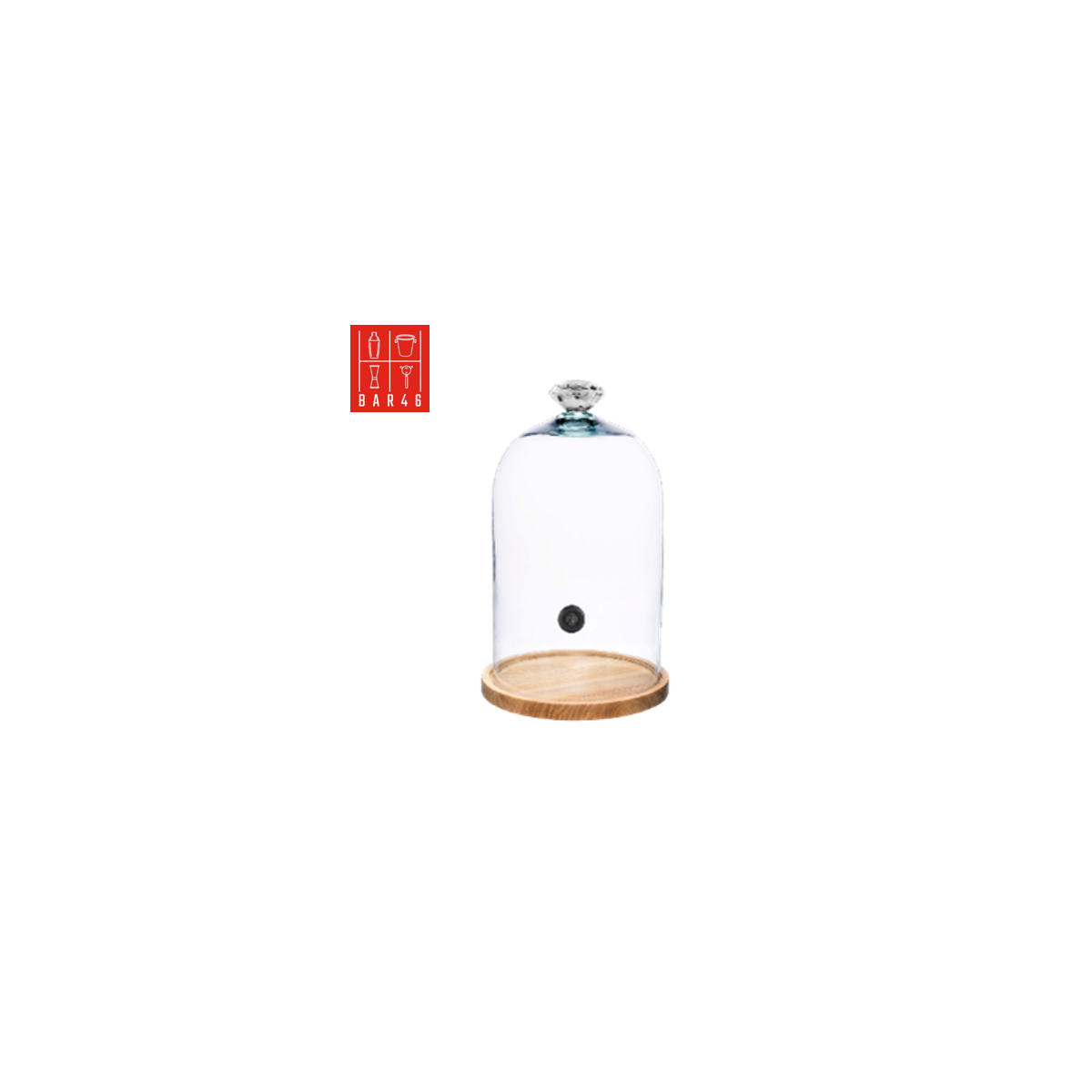 Smoke Infuser Cloche – Acrylic Dome with Port and wood base