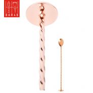 Copper Bar Spoon with Muddler 30cm | Elara Trading Bar Tools Supplier
