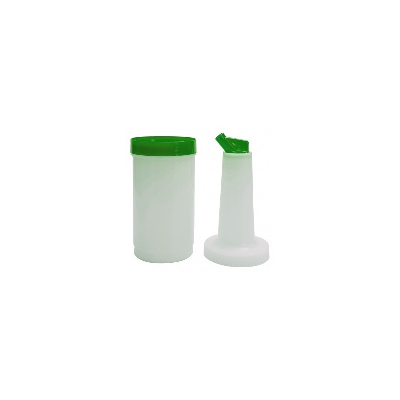 Store 'N Pour White Container with Green Spout and Cap, (1Qt./1.1l)