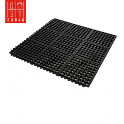 Black Interlocking Anti-Fatigue Rubber Mat 90x90cm