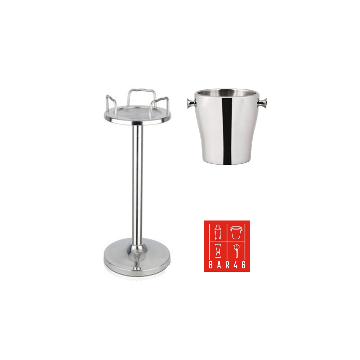 Set – Tulip Stand + Double Wall Wine Bucket with Knobs (4 L) | Elara Trading