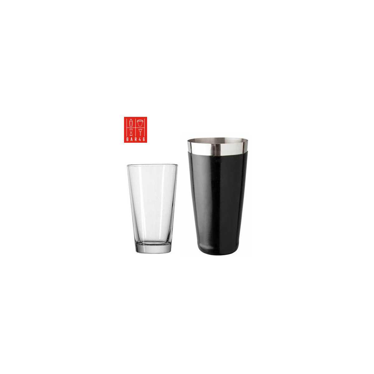 Black Vinyl Boston Shaker Set | Elara Trading Bar Tools Dubai