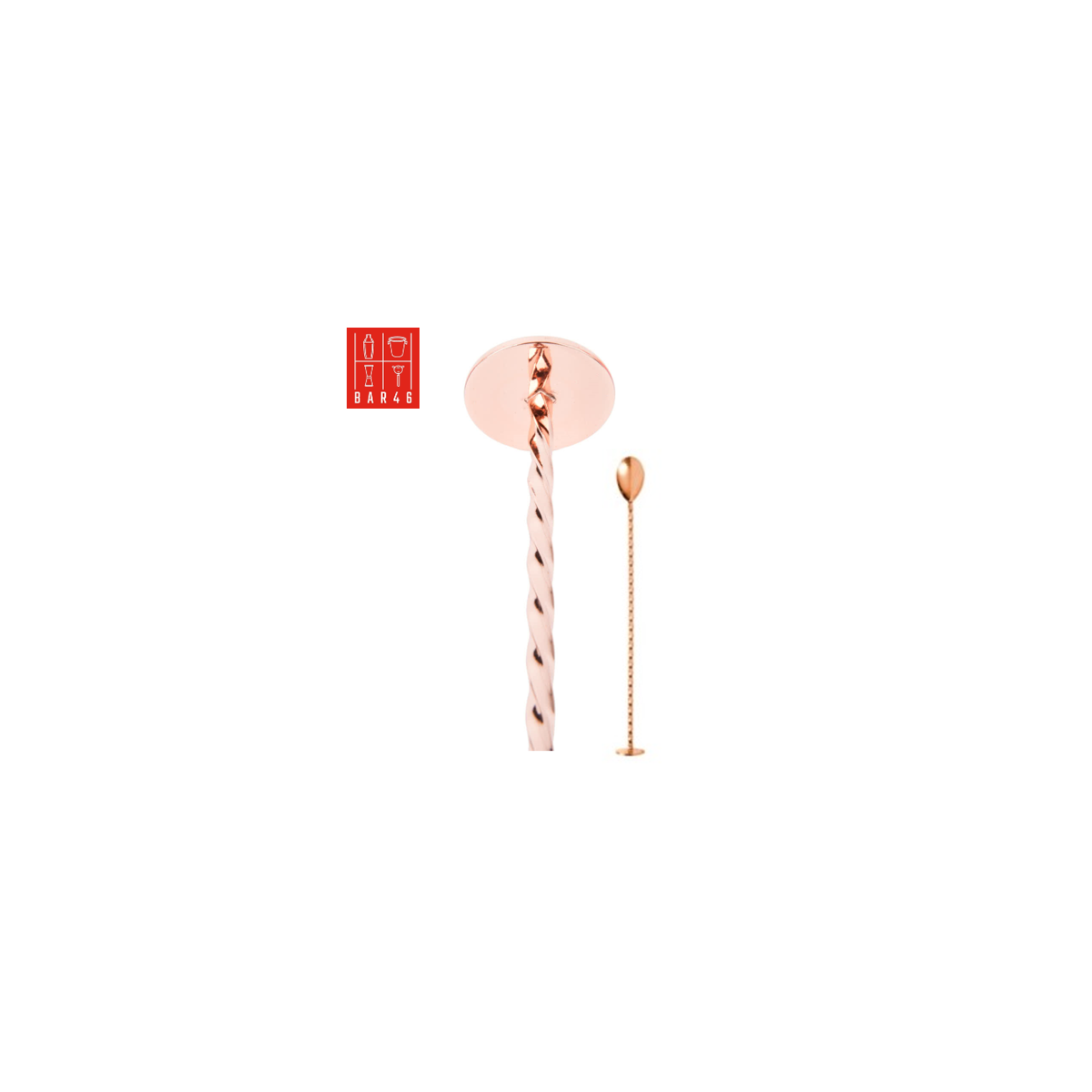 Copper Bar Spoon with Muddler 40cm | Elara Trading Bar Tools UAE