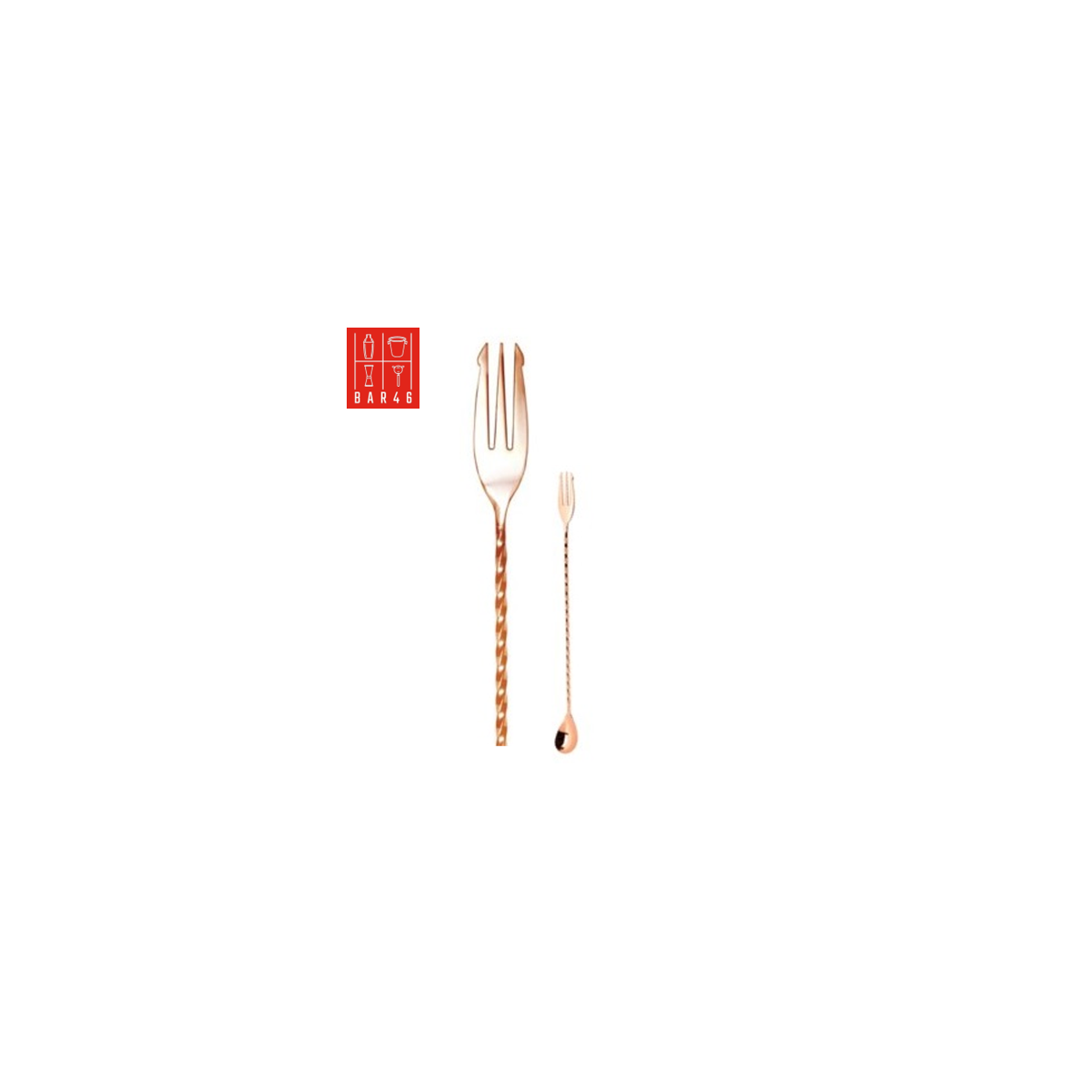 Gold Plated Bar Spoon with Trident – 30cm | Elara Trading