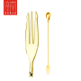 Gold Bar Spoon with Trident 40cm | Elara Trading Dubai