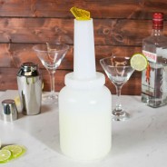 Store 'N Pour White Container with Yellow Spout and Cap, (0.5Gl/2.2l)