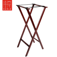 Red Brown Folding Wood Tray Stand | Elara Trading