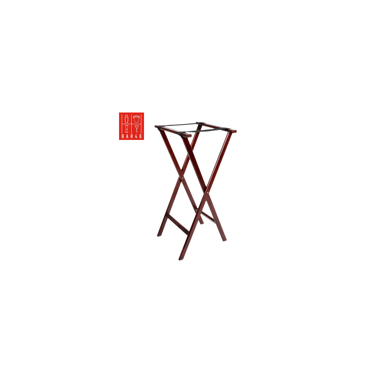 Red Brown Folding Wood Tray Stand | Elara Trading