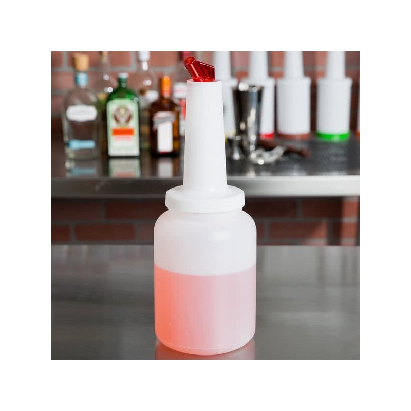 Store 'N Pour White Container with Green Spout and Cap, (0.5Gl/2.2l)