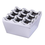 Square Aluminium Windproof Ashtray – Premium Silver Metal Ashtray