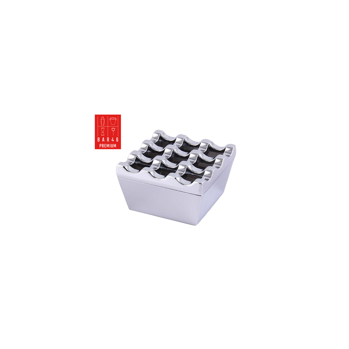 Square Aluminium Windproof Ashtray – Premium Silver Metal Ashtray