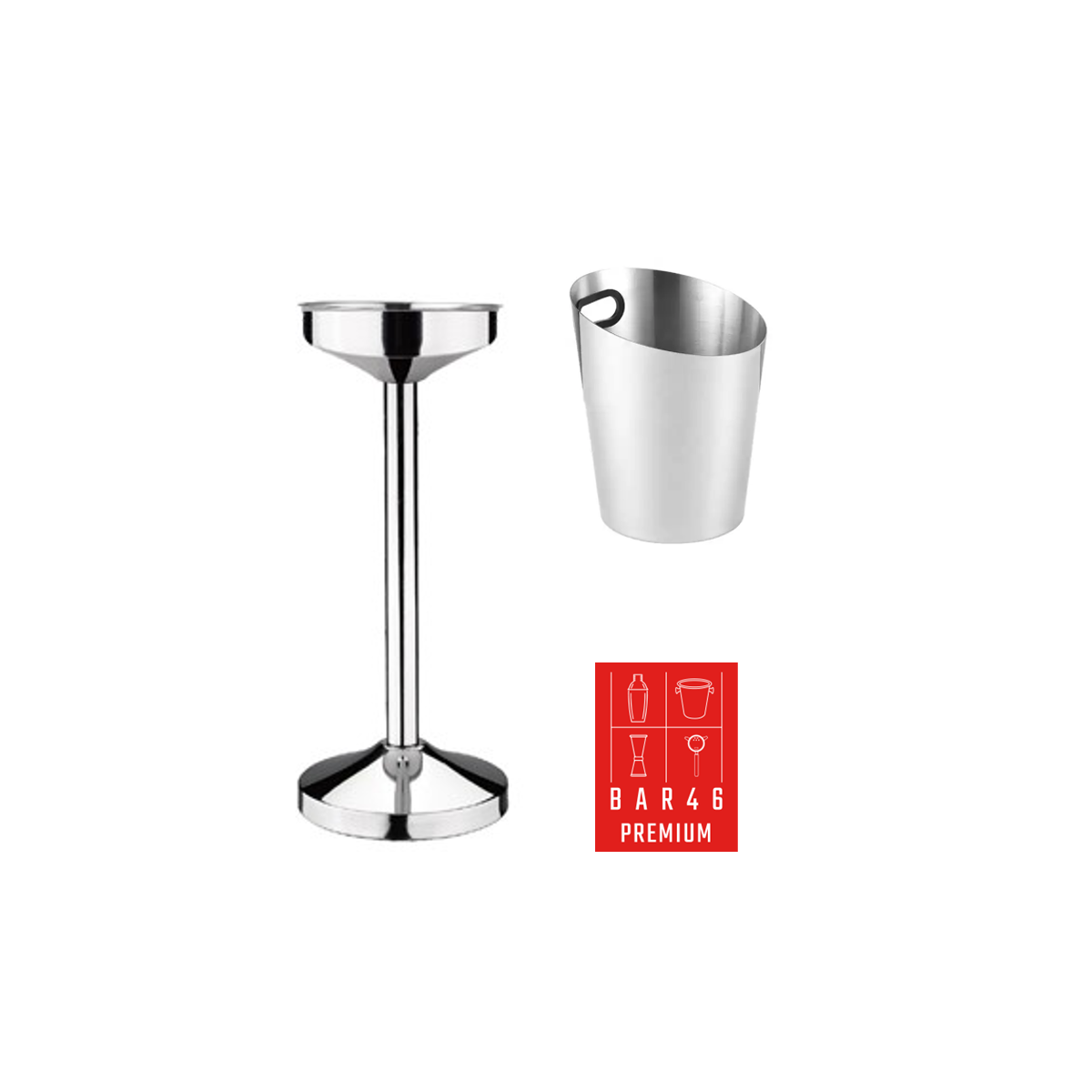 Set – Riviera Stand + One Handle Ice Bucket (4.2 L) | Elara Trading Dubai