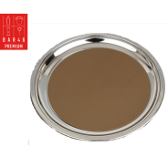 Stainless Steel Round Non-Slip Tray – 34cm | Elara Trading