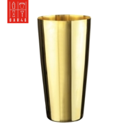 2 Pieces Set of Gold Plated Boston shaker plus Boston Bar Shaker Glass, (28oz/80cl) & (16oz/50cl)