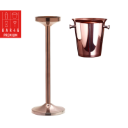 Set – Riviera Premium Copper Stand + Copper Bucket with Knobs (5 L) | Elara Trading Dubai
