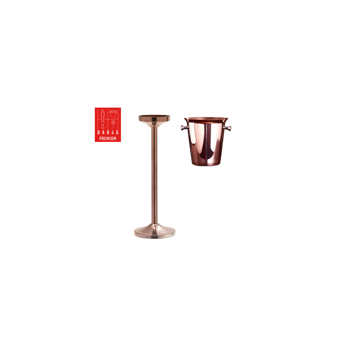 Set – Riviera Premium Copper Stand + Copper Bucket with Knobs (5 L) | Elara Trading Dubai