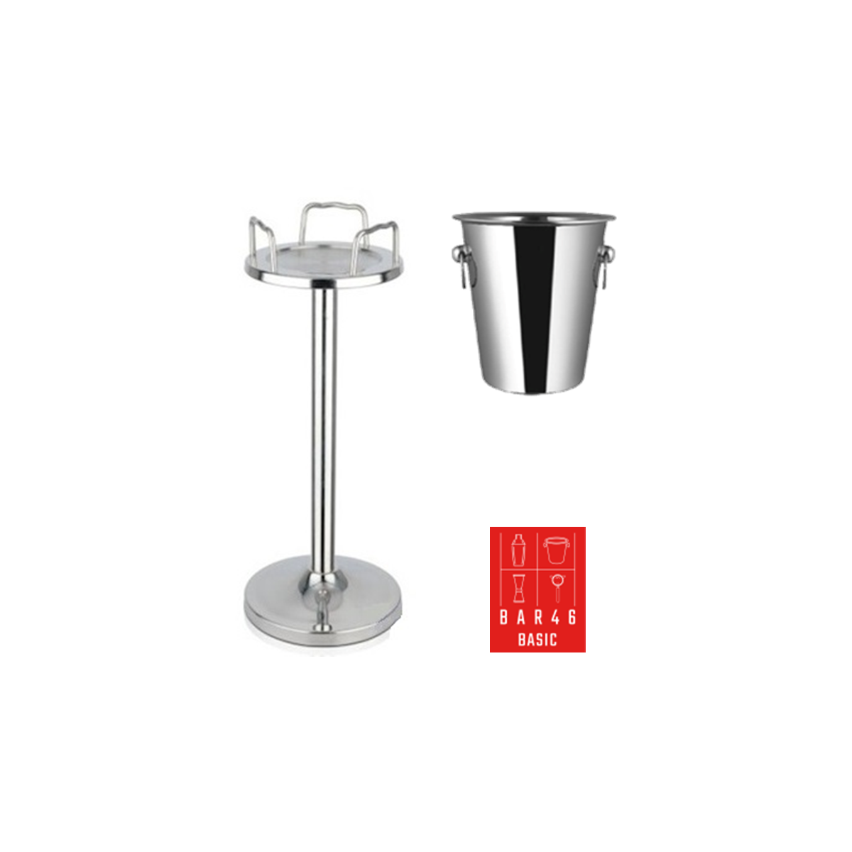 Tulip Stand + 4 L Ring Handle Wine Bucket Set | Elara Trading Dubai