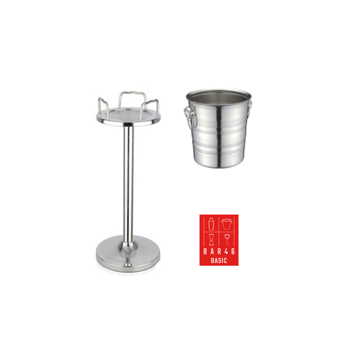 Stainless Steel Tulip Stand + Wine Bucket Set | Elara Trading Dubai