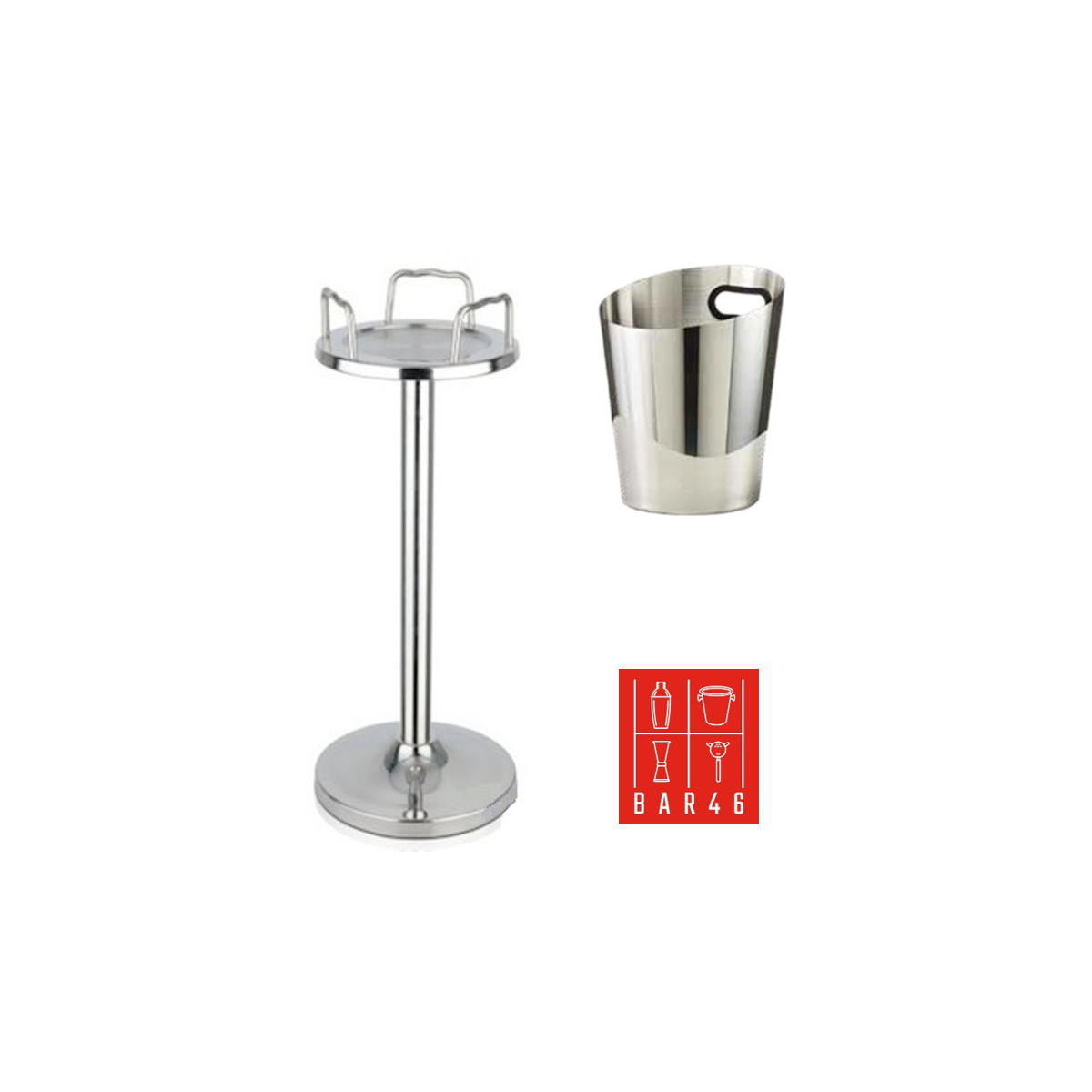 Set – Tulip Stand + Two Handle Ice Bucket (4.2 L) | Elara Trading Dubai