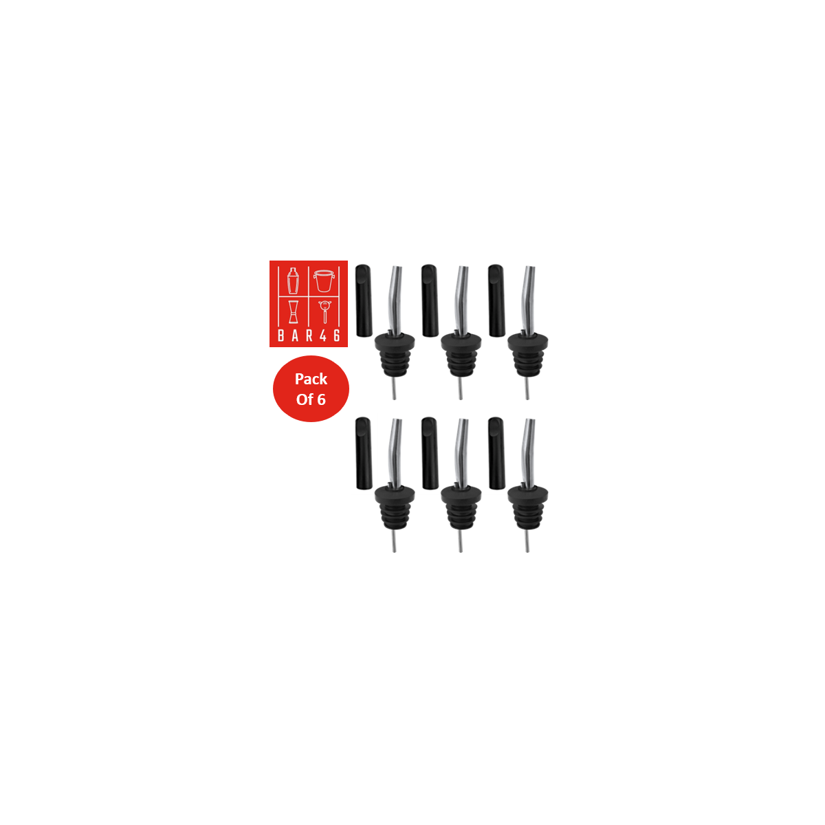 Pack of 6 Stainless Steel Liquor Pourers – Elara Trading UAE
