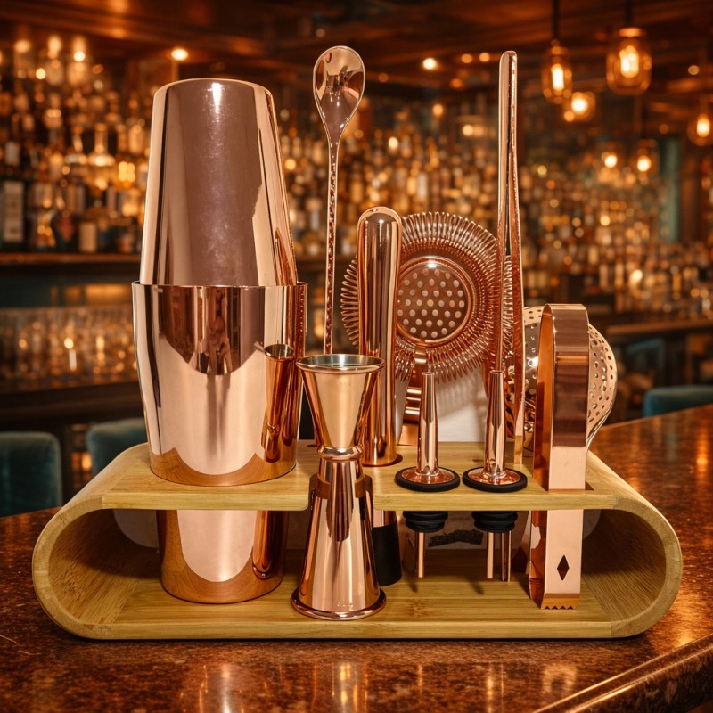 Copper Plated Mixology Bartender 11 Pieces Set | Elara Trading Dubai