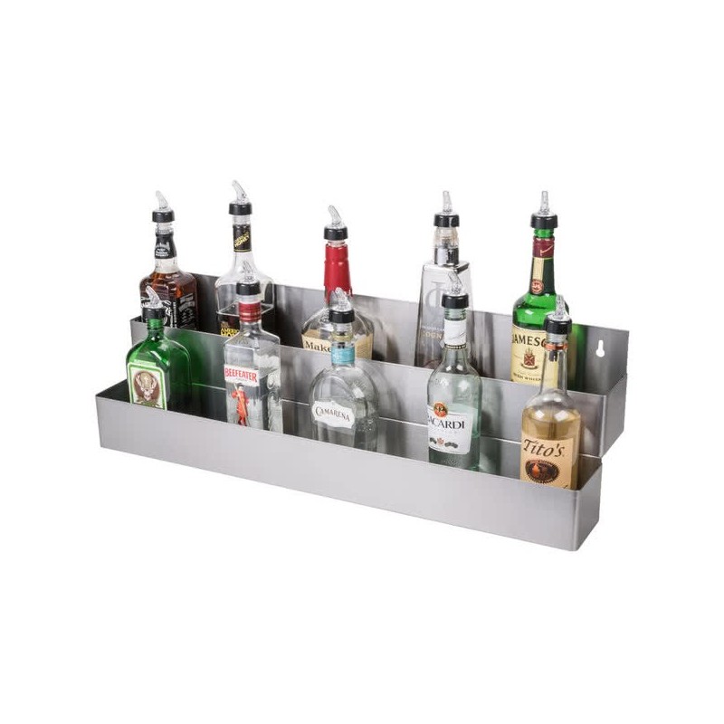 Stainless Steel Double Tier Speed Rail 12 bottles, (22"/56cm)