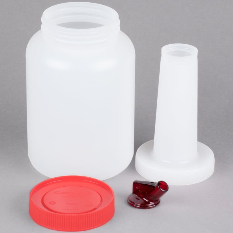 Store 'N Pour White Container with Red Spout and Cap, (0.5Gl/2.2l)