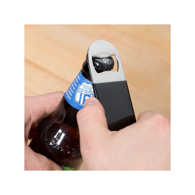 Vinyl Black Flat Bottle Opener – Professional Bar Blade by Elara Trading