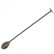 Gunmetal Black Bar Spoon with Muddler 30cm | Elara Trading