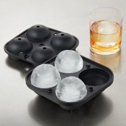 Silicone Ice Ball Mould – 4 Large Spheres for Cocktails