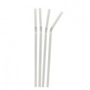 Clear Bendy Straw, (0.175"x8"/6mmx21cm), Box of 7,500 pieces