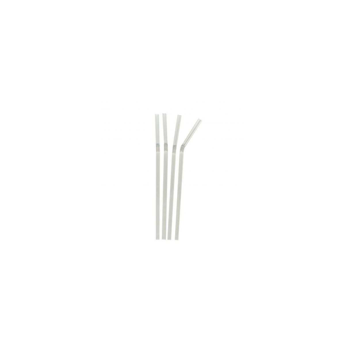 Clear Bendy Straw, (0.175"x8"/6mmx21cm), Box of 7,500 pieces